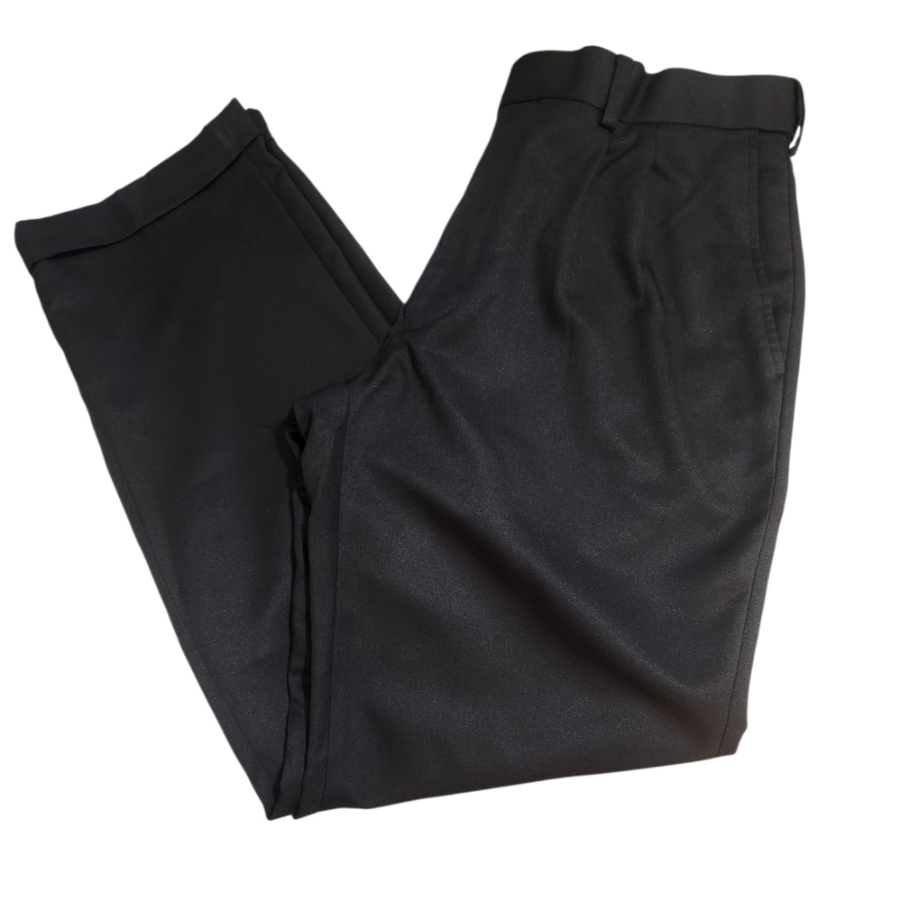 George Men's Pleated Cuffed Microfiber Black Dress Pants 32x32